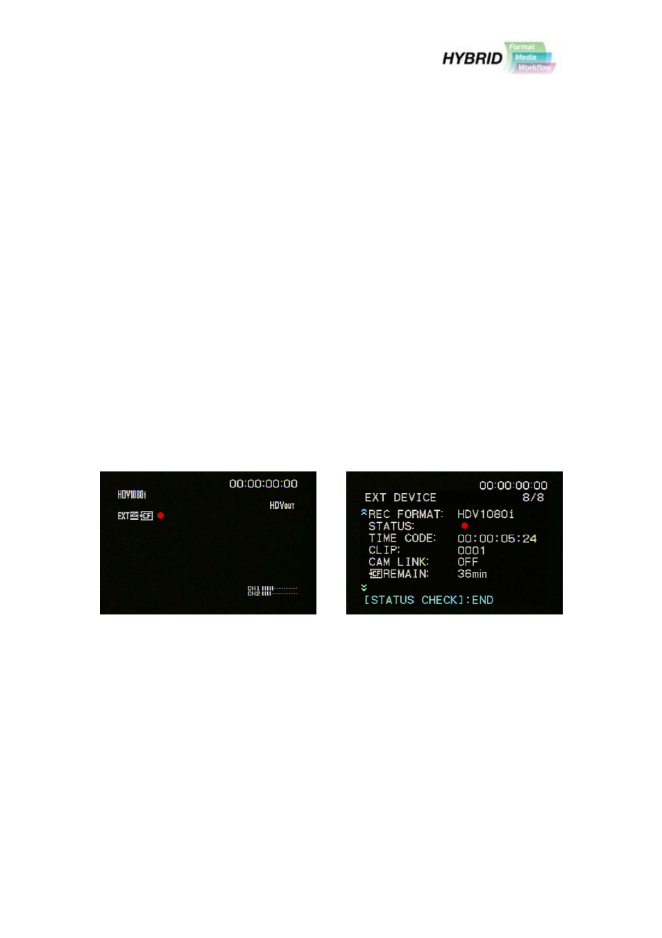 Down-converting prior to record to compact flash, Status information, File structure and timecode | A) file types | Sony Ericsson HVR-MRC1 User Manual | Page 5 / 8