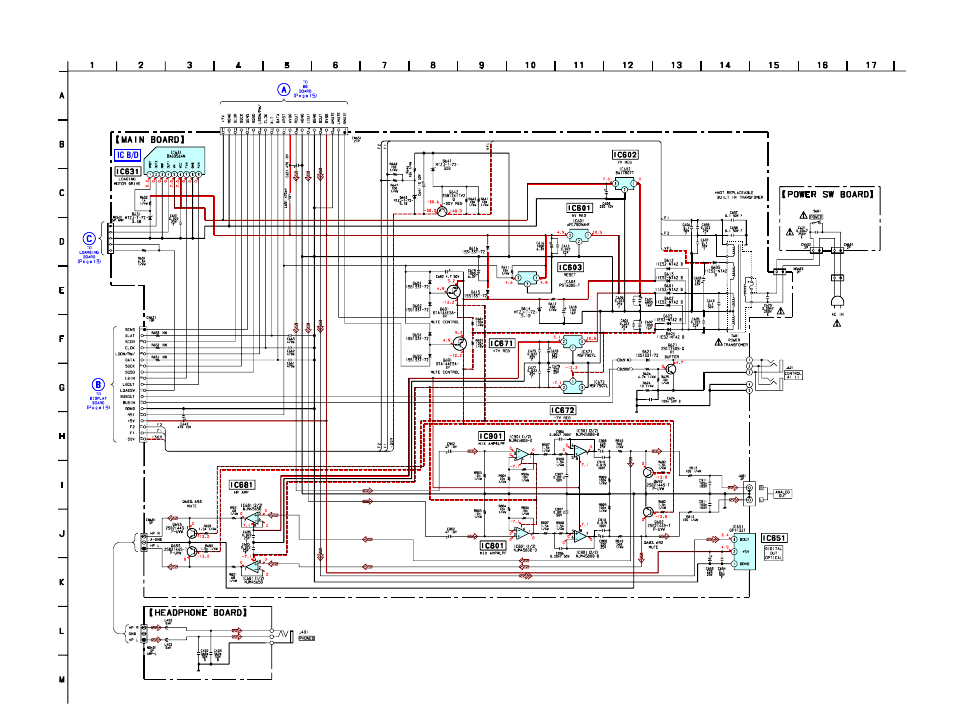 Schematic diagram main section | Sony Ericsson CDP-XE570 User Manual | Page 17 / 30