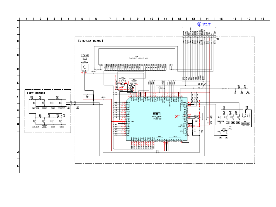 Schematic diagram display section, 5 vp-p, 40 ns | Ic501, Extal) | Sony Ericsson CDP-XE570 User Manual | Page 19 / 30