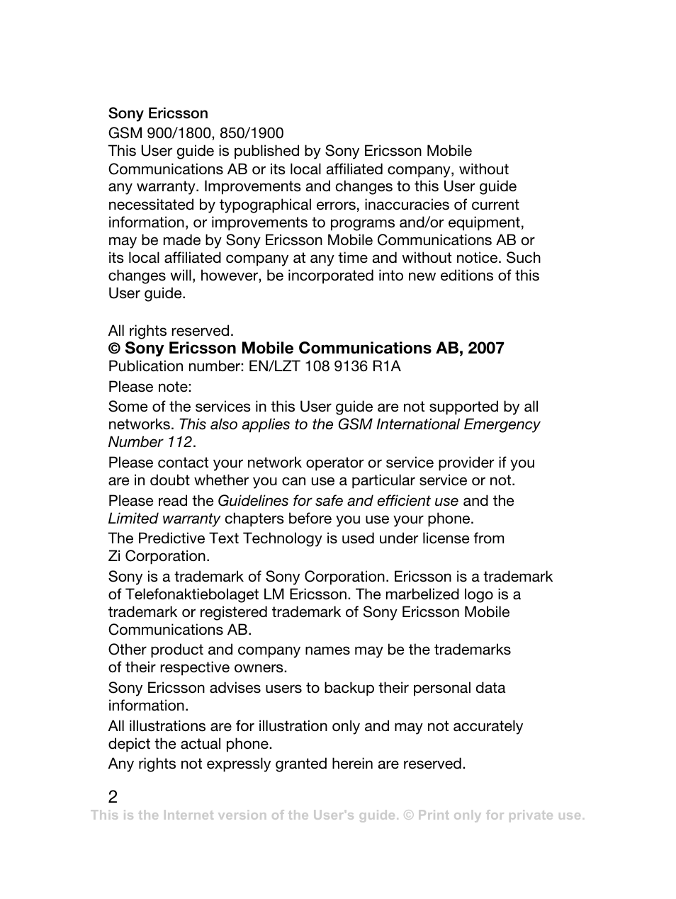 Sony Ericsson J120 User Manual | Page 3 / 74