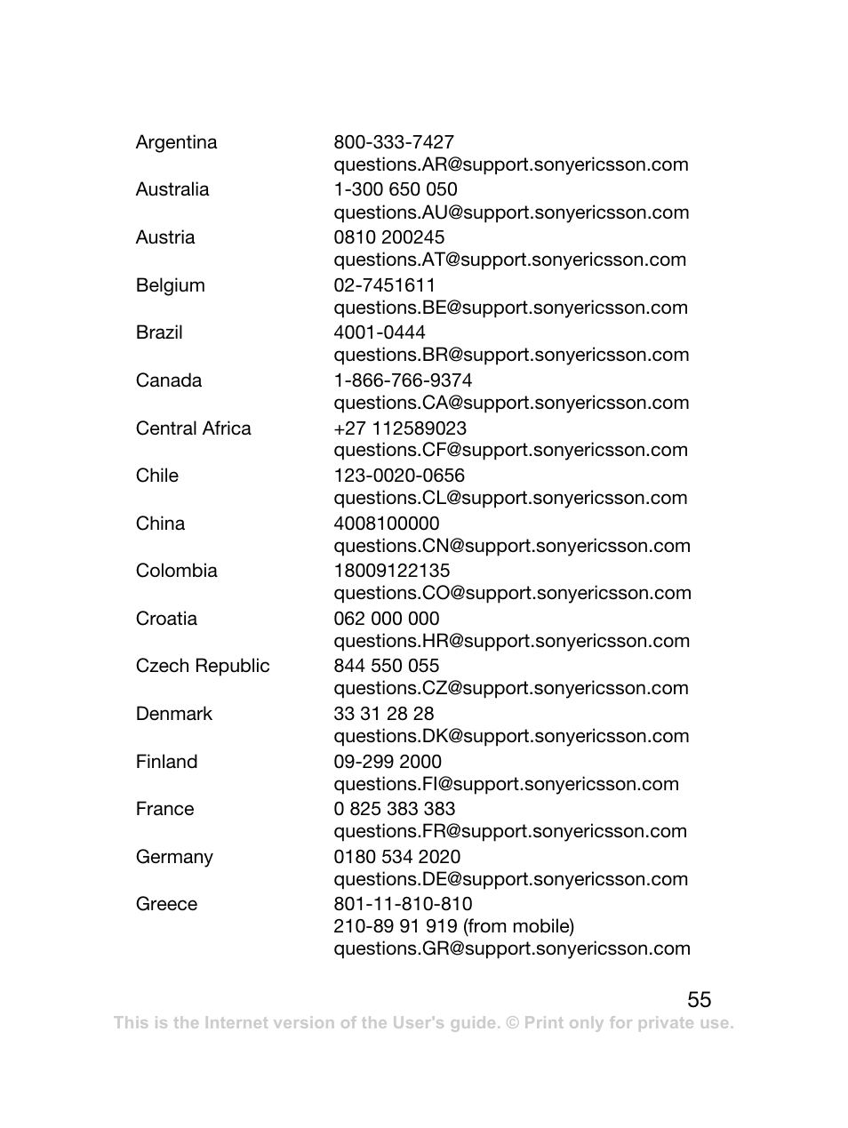 Sony Ericsson J120 User Manual | Page 56 / 74
