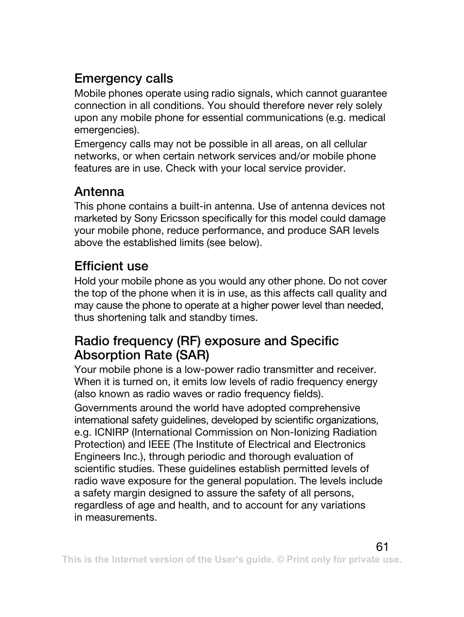 Sony Ericsson J120 User Manual | Page 62 / 74