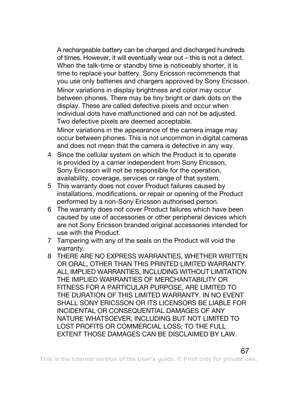 Sony Ericsson J120 User Manual | Page 68 / 74