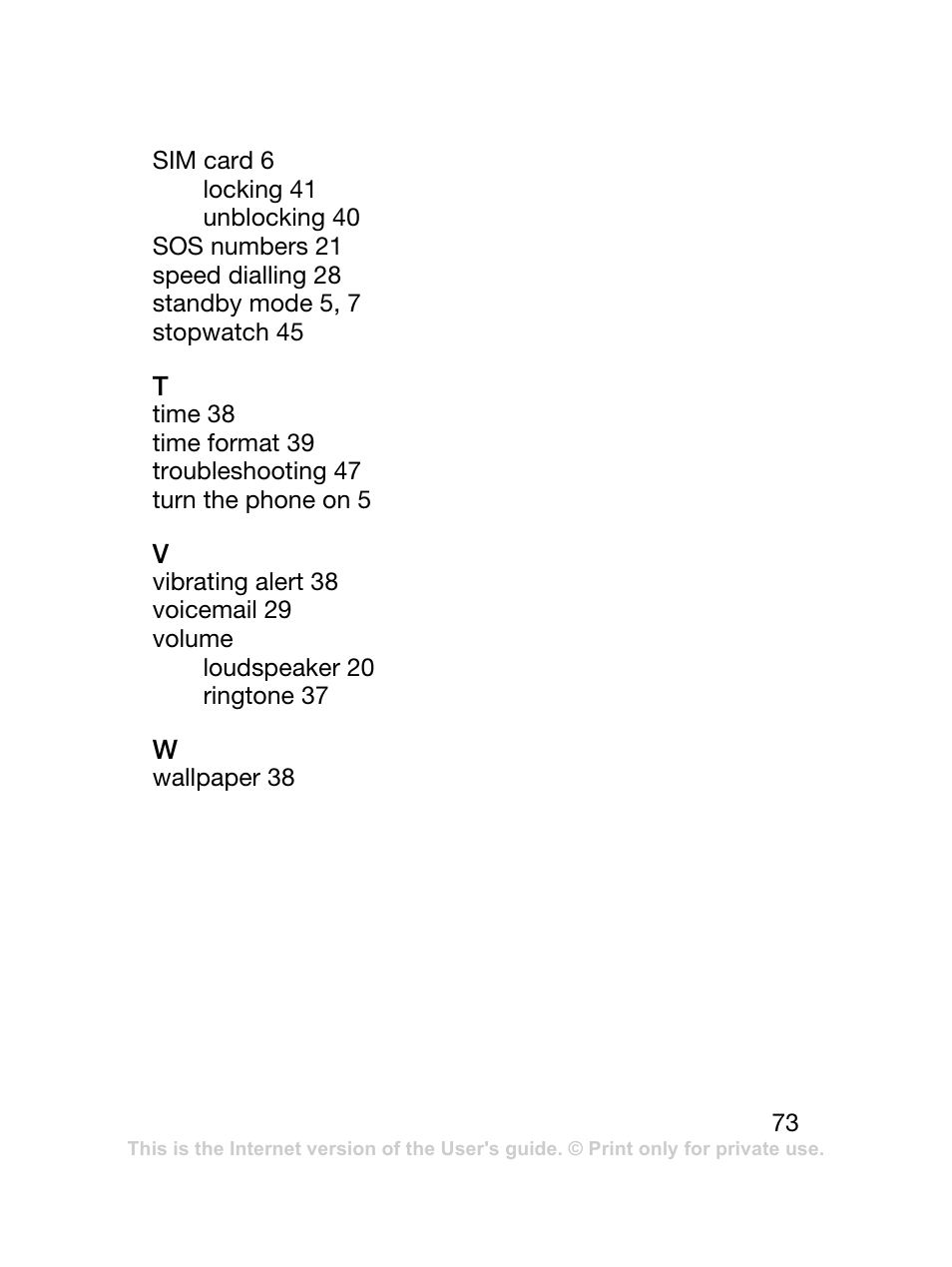 Sony Ericsson J120 User Manual | Page 74 / 74