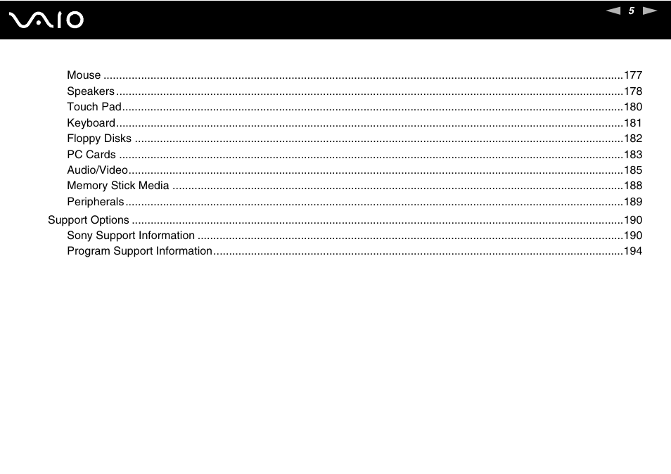 Sony Ericsson VGN-AR500 User Manual | Page 5 / 206