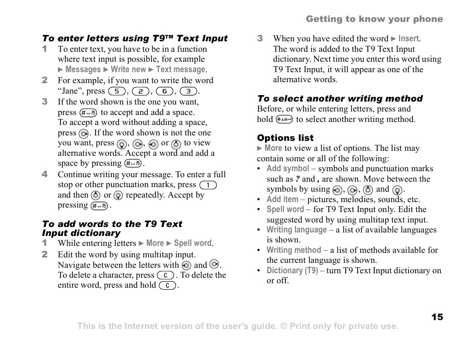 Sony Ericsson D750i User Manual | Page 15 / 101