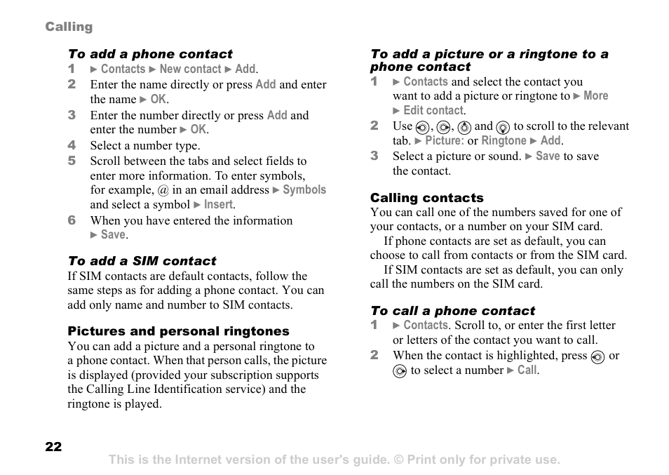 Sony Ericsson D750i User Manual | Page 22 / 101