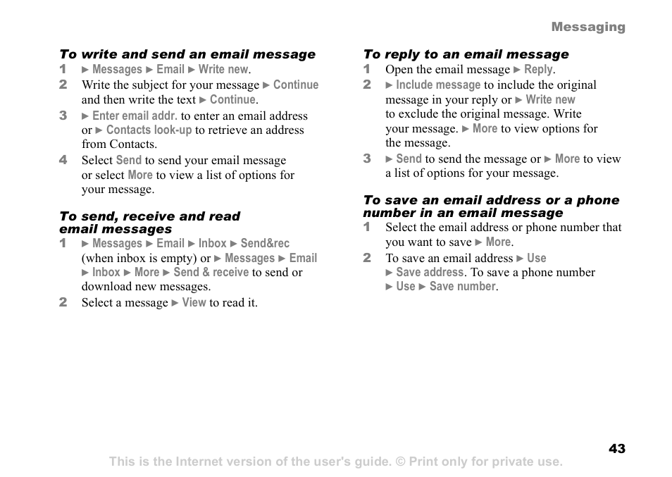 Sony Ericsson D750i User Manual | Page 43 / 101