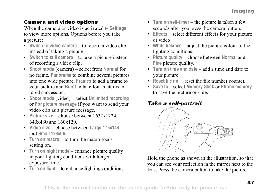 Sony Ericsson D750i User Manual | Page 47 / 101