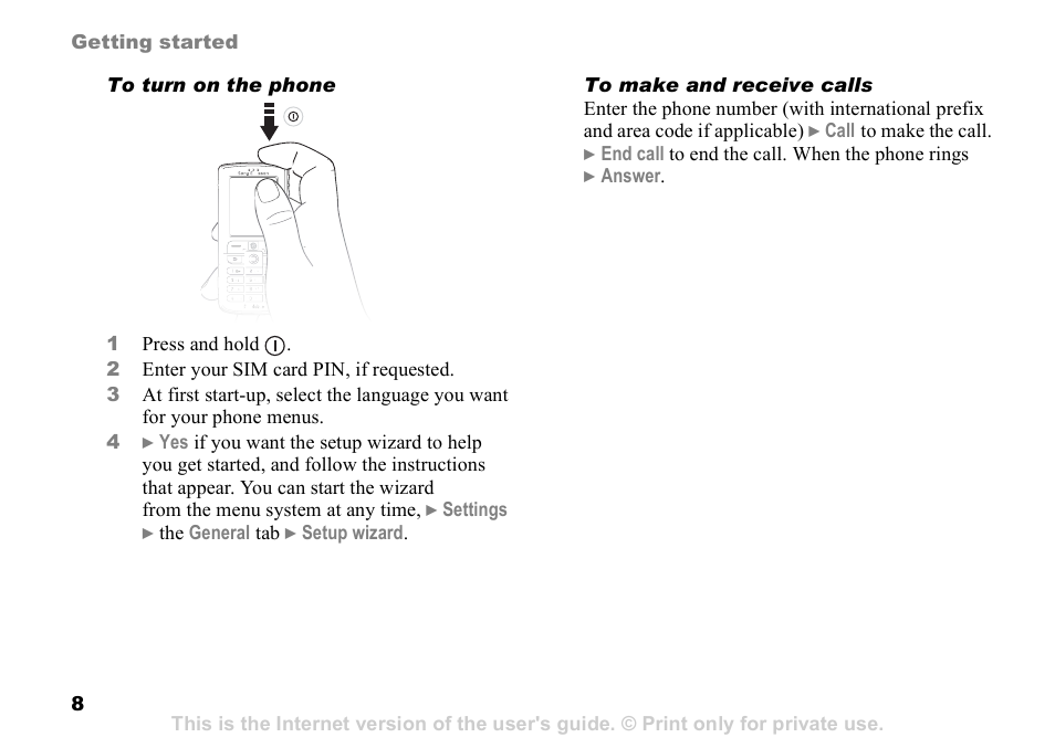 Sony Ericsson D750i User Manual | Page 8 / 101