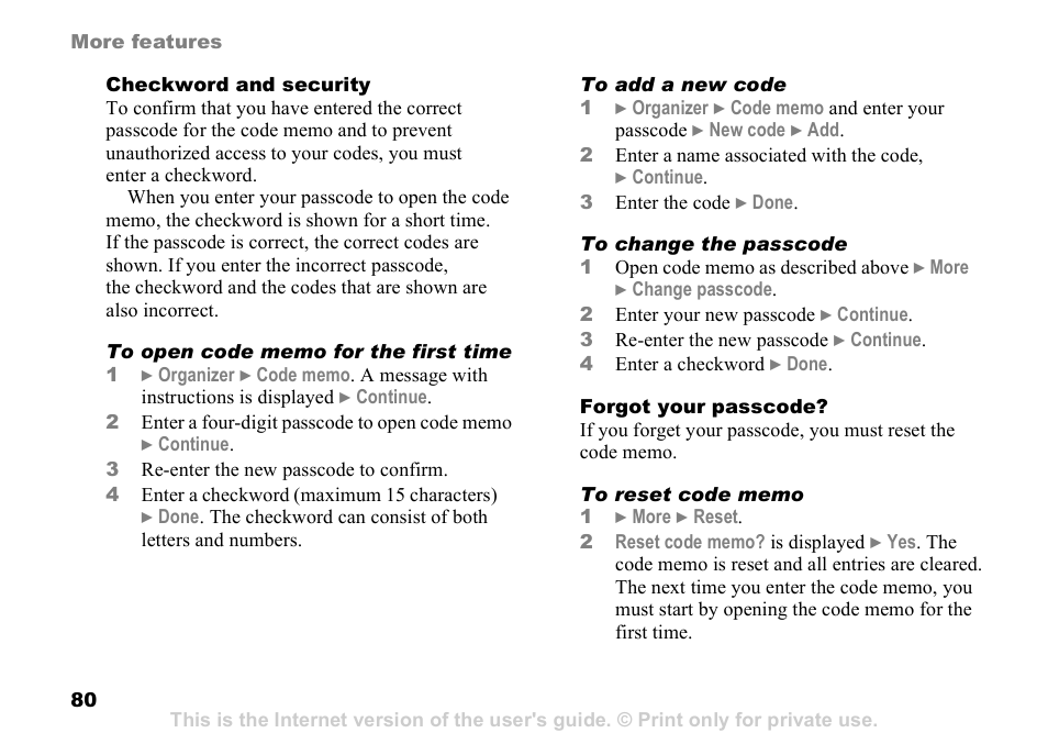 Sony Ericsson D750i User Manual | Page 80 / 101