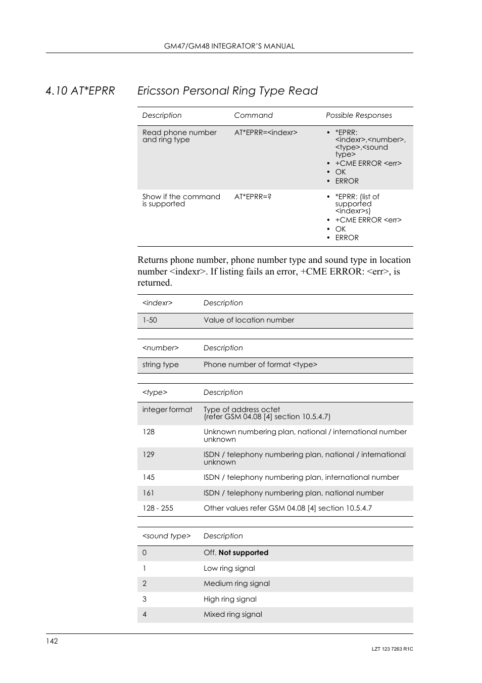 10 at*eprr ericsson personal ring type read, 10 at*eprr, Ericsson personal ring type read | Sony Ericsson GM47 User Manual | Page 142 / 338