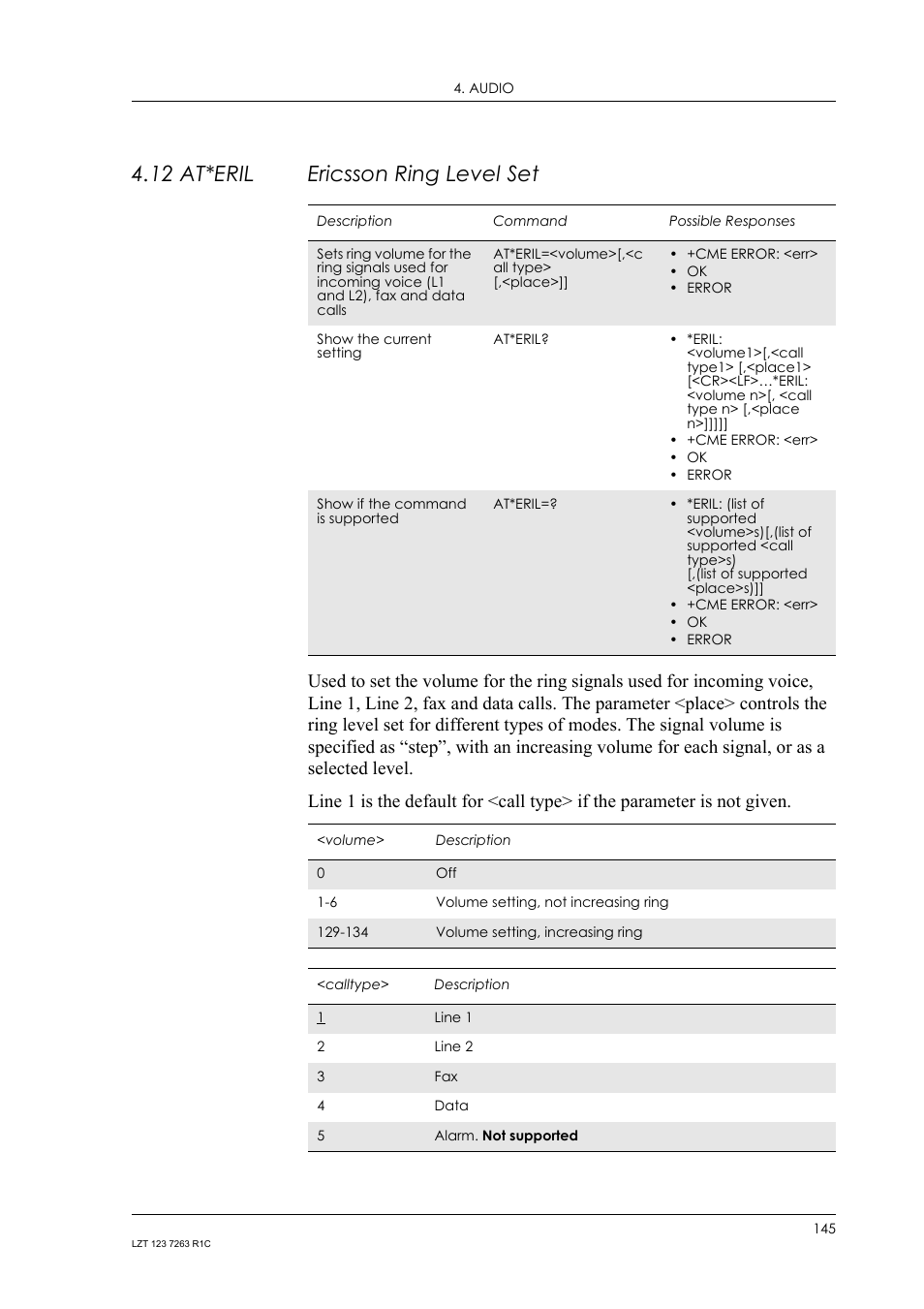 12 at*eril ericsson ring level set, 12 at*eril, Ericsson ring level set | Sony Ericsson GM47 User Manual | Page 145 / 338