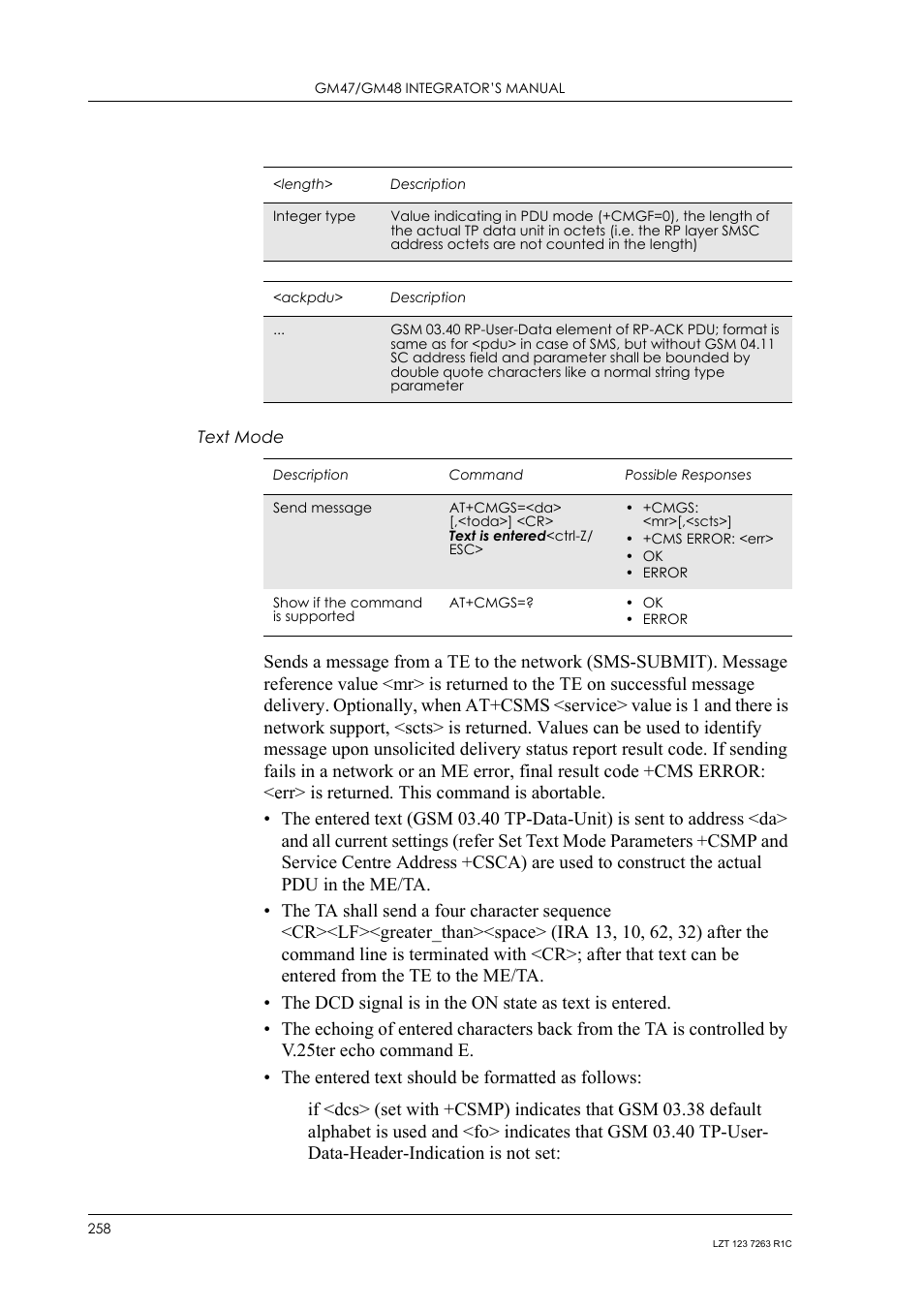 Text mode | Sony Ericsson GM47 User Manual | Page 258 / 338