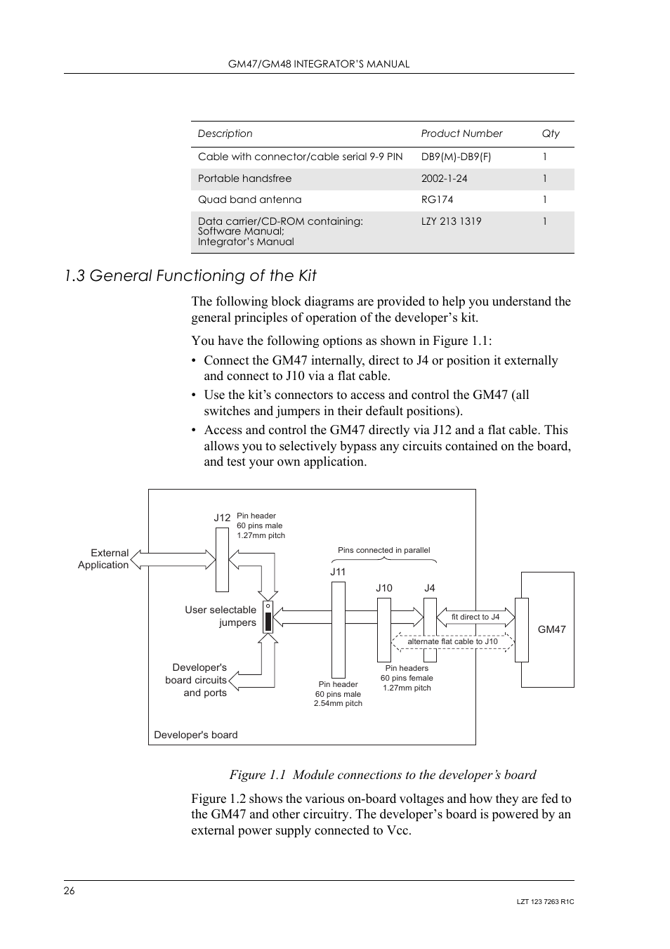 3 general functioning of the kit, General functioning of the kit | Sony Ericsson GM47 User Manual | Page 26 / 338