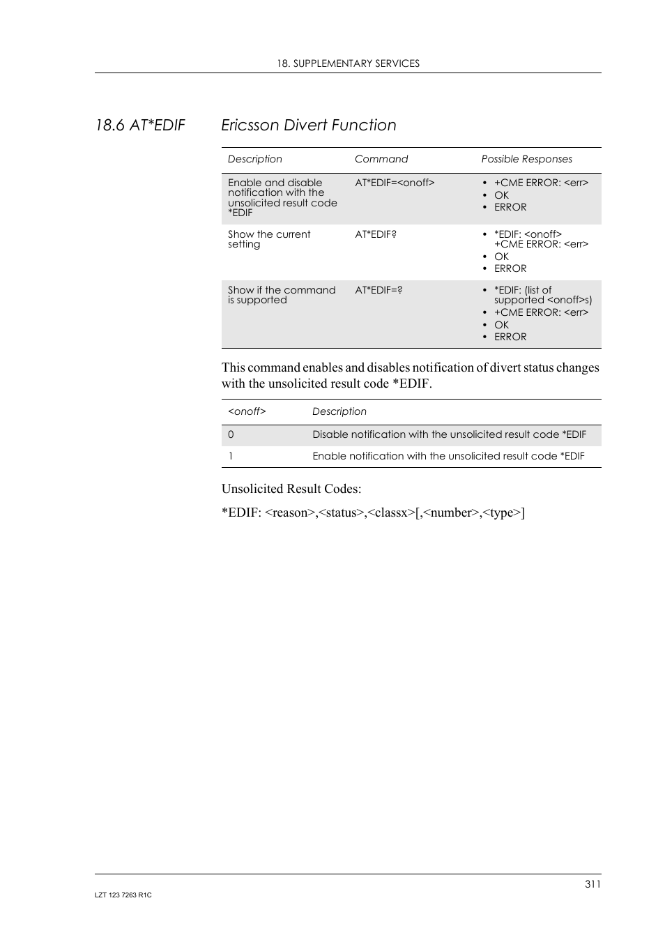 6 at*edif ericsson divert function, 6 at*edif, Ericsson divert function | Sony Ericsson GM47 User Manual | Page 311 / 338