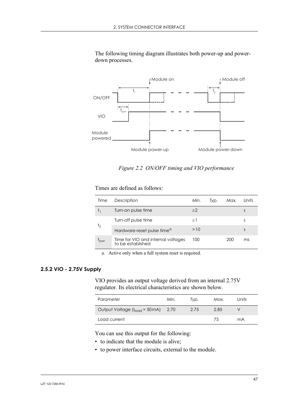 2 vio - 2.75v supply, Vio - 2.75v supply | Sony Ericsson GM47 User Manual | Page 47 / 338