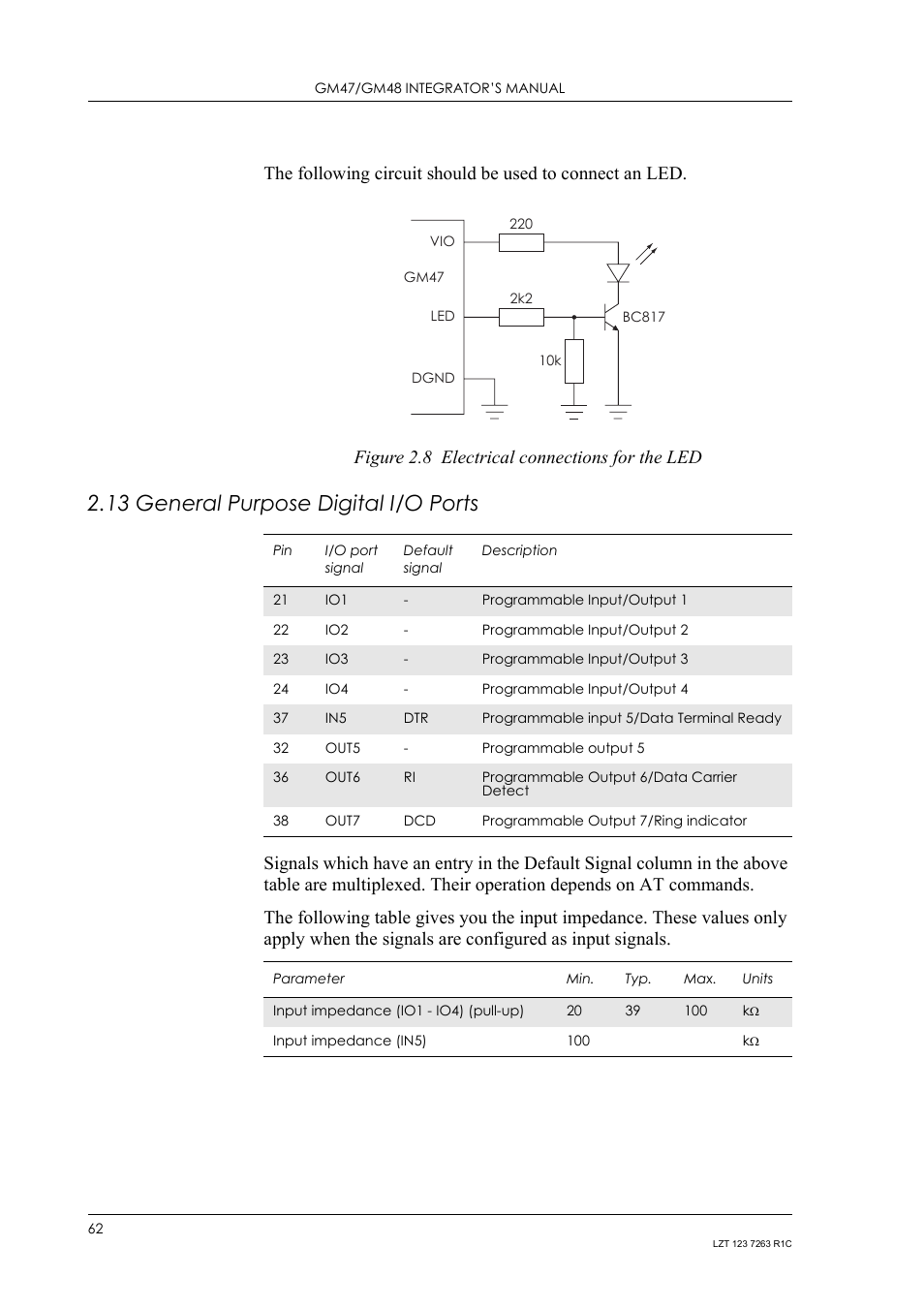 13 general purpose digital i/o ports | Sony Ericsson GM47 User Manual | Page 62 / 338