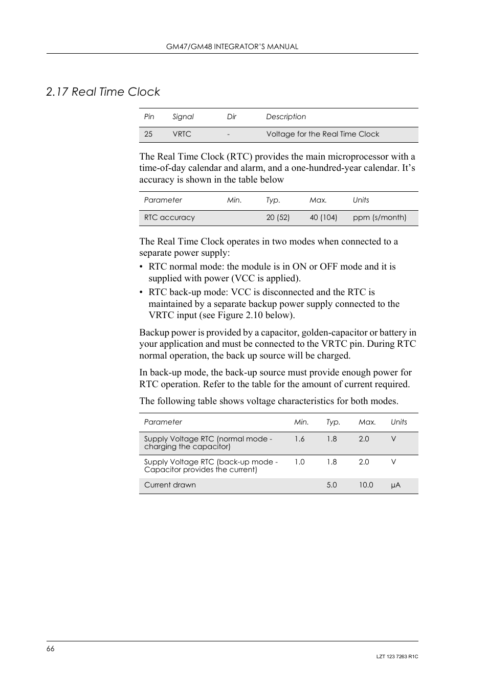 17 real time clock | Sony Ericsson GM47 User Manual | Page 66 / 338