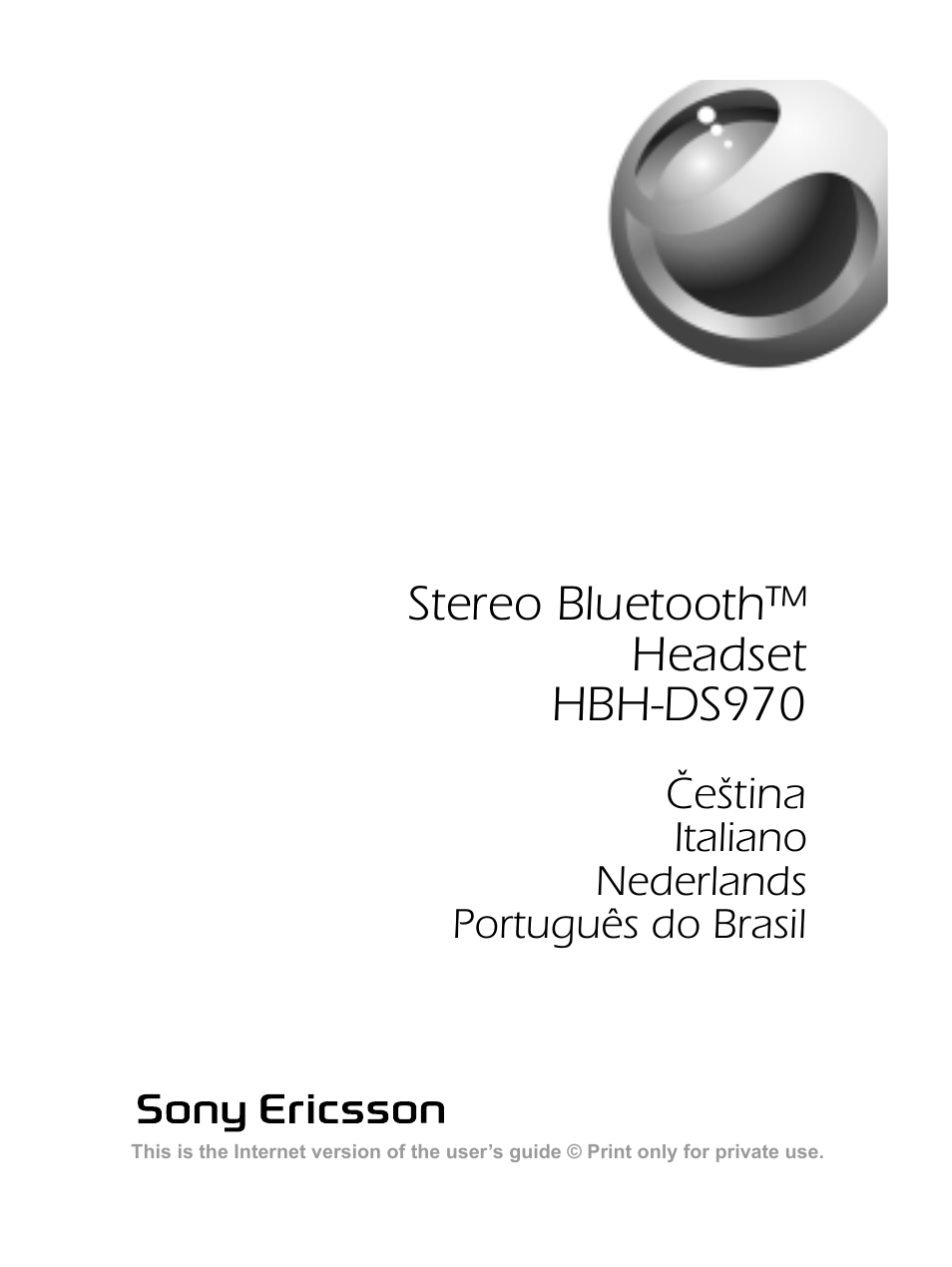 Sony Ericsson Bluetooth HBH-DS970 User Manual | 70 pages
