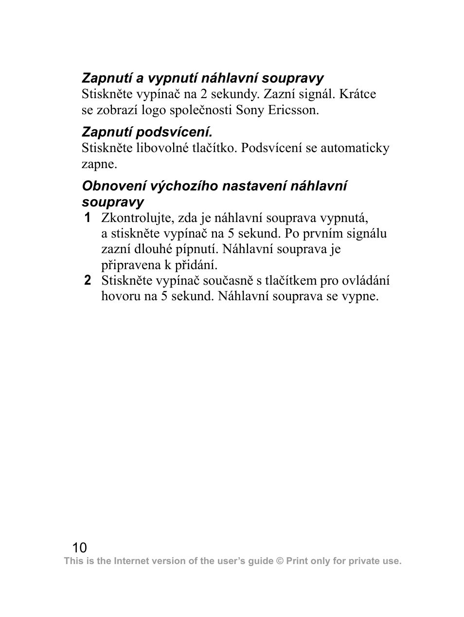 Sony Ericsson Bluetooth HBH-DS970 User Manual | Page 11 / 70