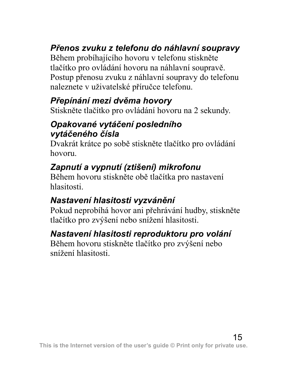 Sony Ericsson Bluetooth HBH-DS970 User Manual | Page 16 / 70