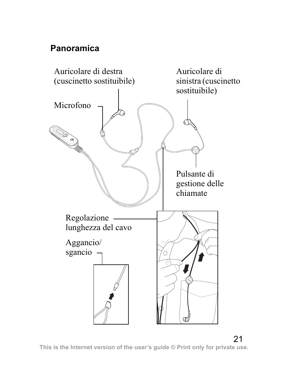 Panoramica | Sony Ericsson Bluetooth HBH-DS970 User Manual | Page 22 / 70