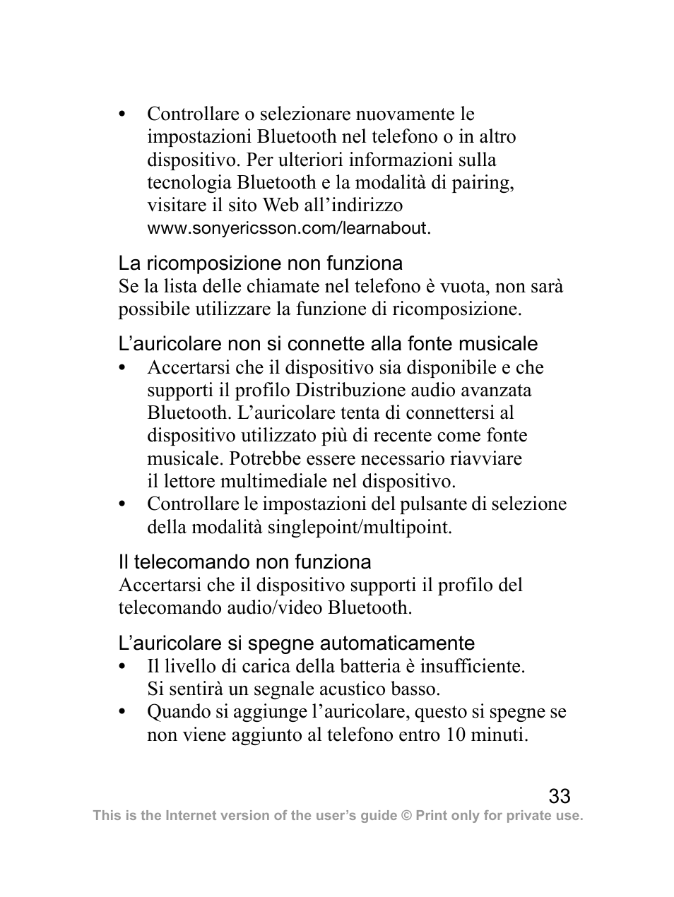 Sony Ericsson Bluetooth HBH-DS970 User Manual | Page 34 / 70