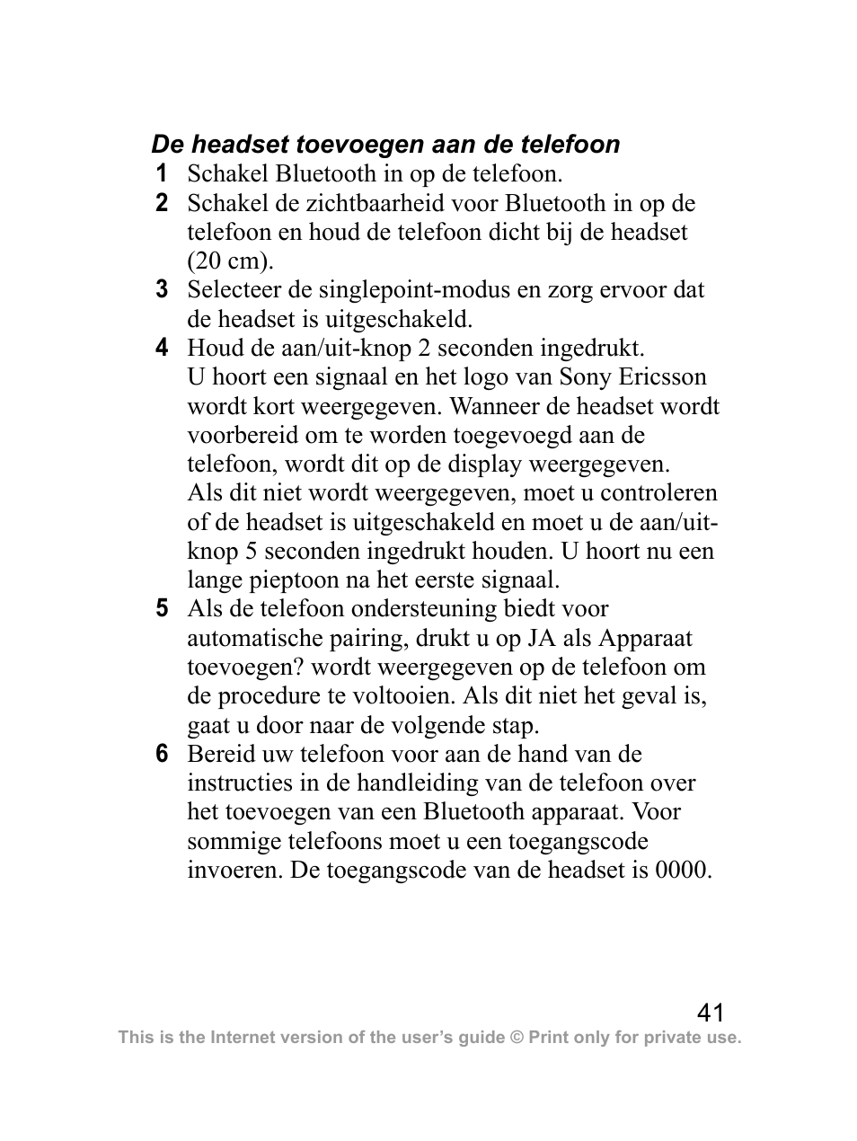 Sony Ericsson Bluetooth HBH-DS970 User Manual | Page 42 / 70
