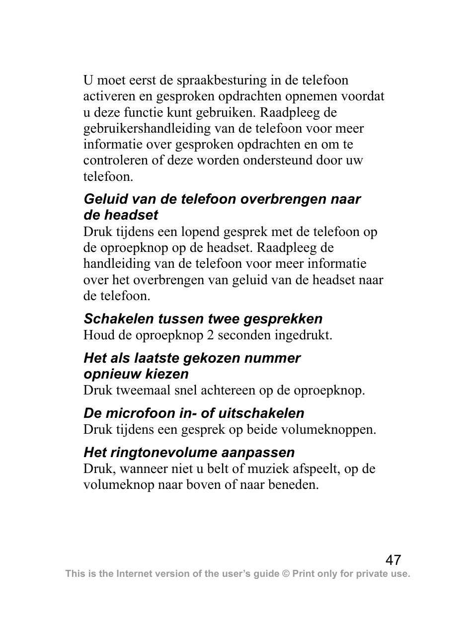 Sony Ericsson Bluetooth HBH-DS970 User Manual | Page 48 / 70