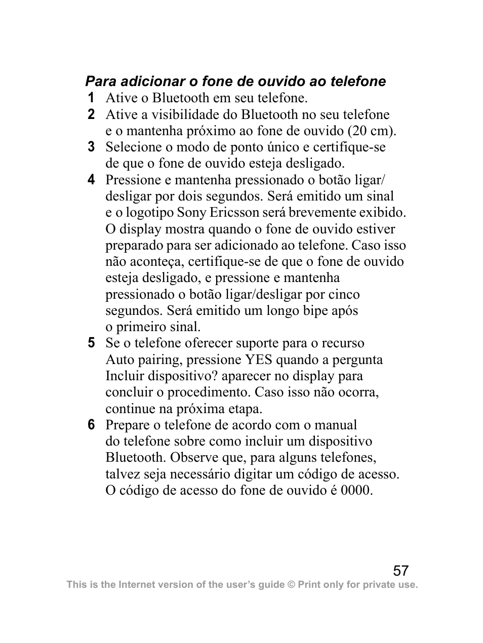 Sony Ericsson Bluetooth HBH-DS970 User Manual | Page 58 / 70