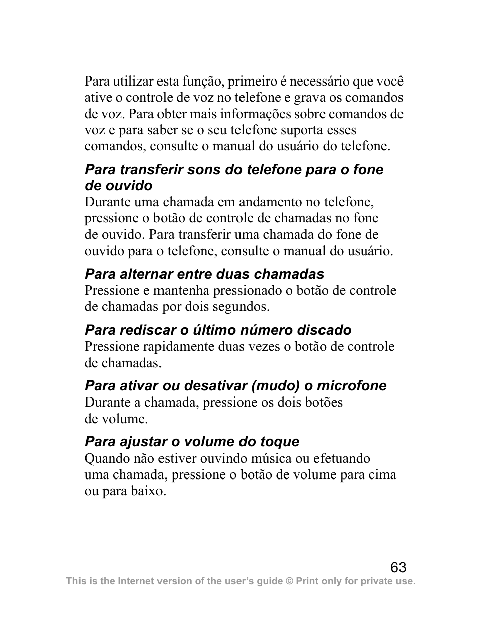 Sony Ericsson Bluetooth HBH-DS970 User Manual | Page 64 / 70