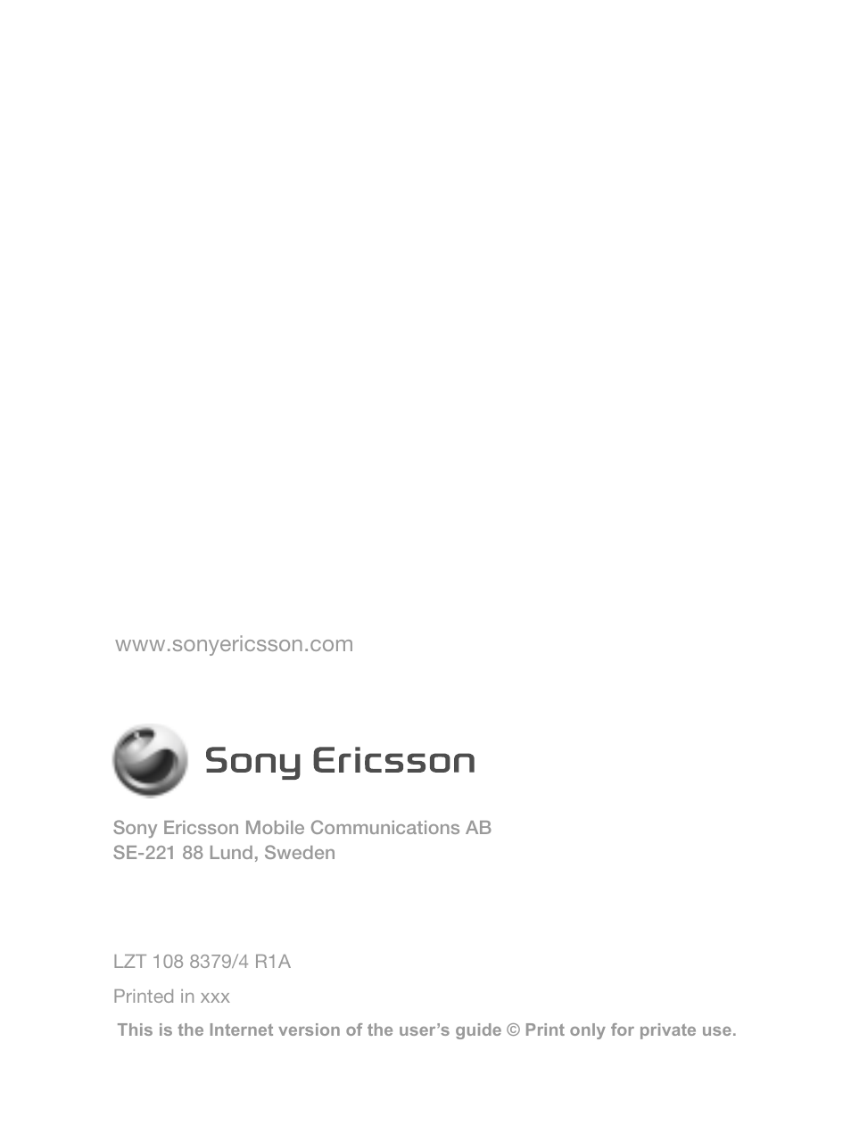 Sony Ericsson Bluetooth HBH-DS970 User Manual | Page 70 / 70