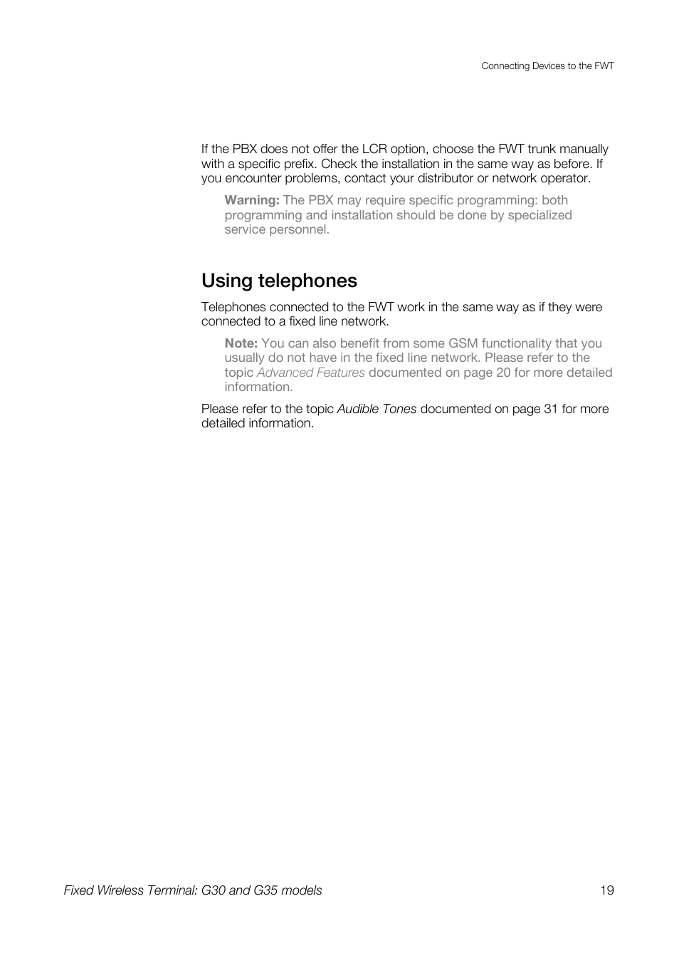 Using telephones | Sony Ericsson G30 User Manual | Page 19 / 48