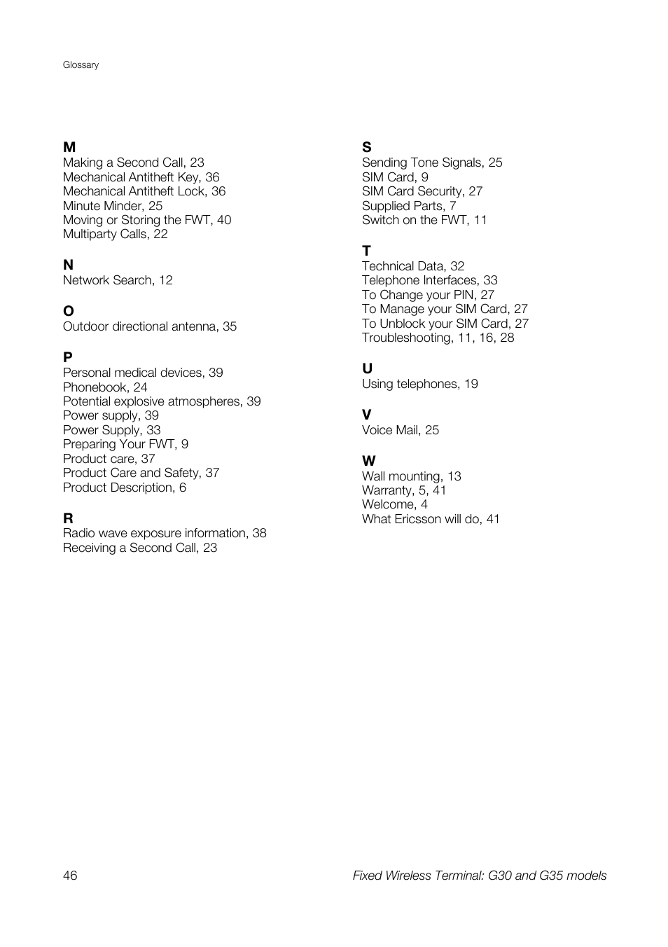 Sony Ericsson G30 User Manual | Page 46 / 48