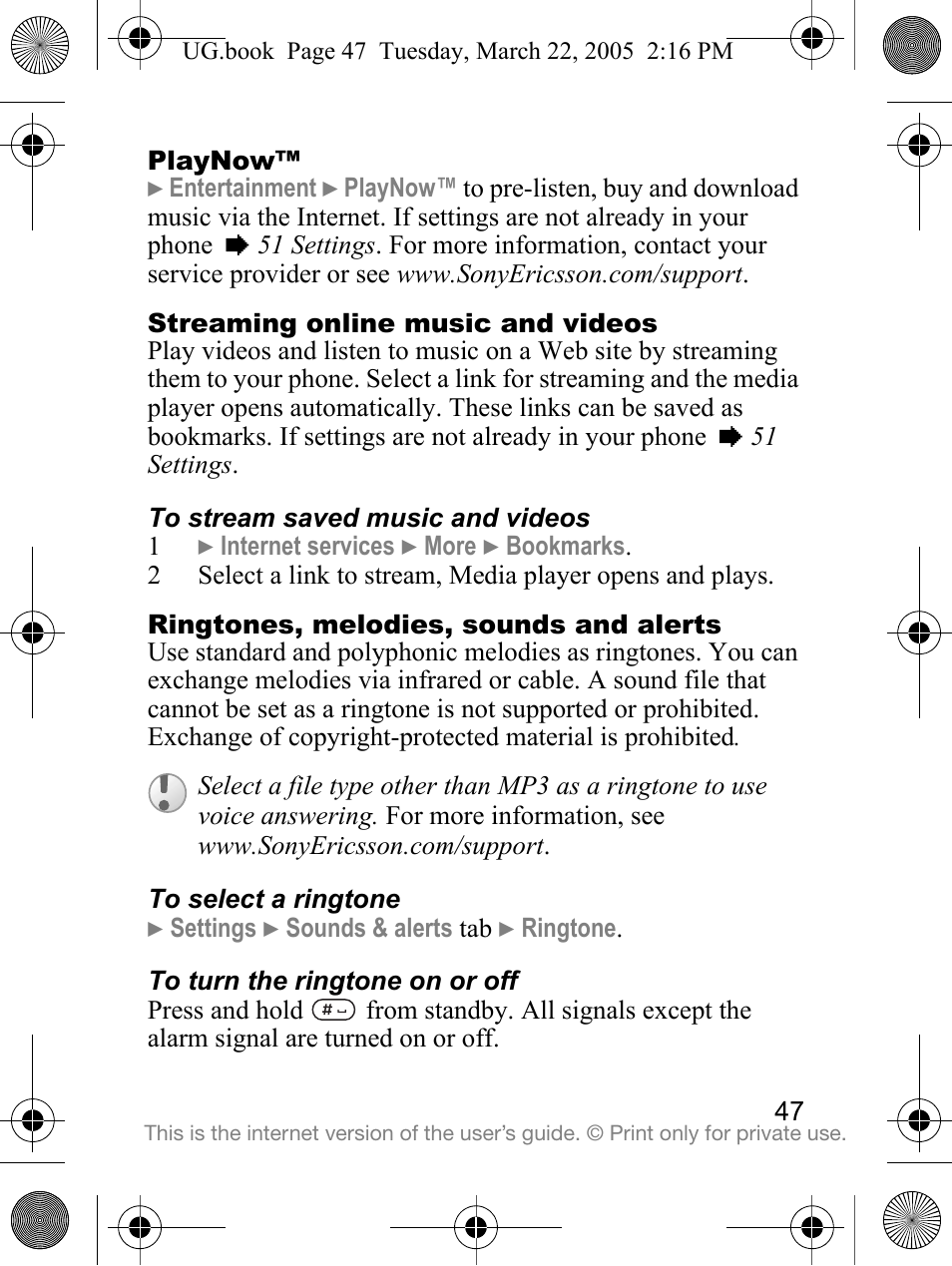 Sony Ericsson K300a User Manual | Page 49 / 85