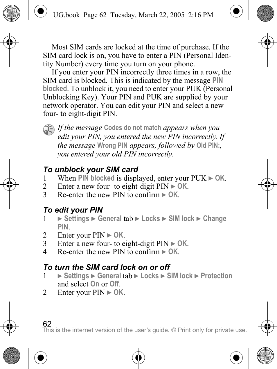 Sony Ericsson K300a User Manual | Page 64 / 85