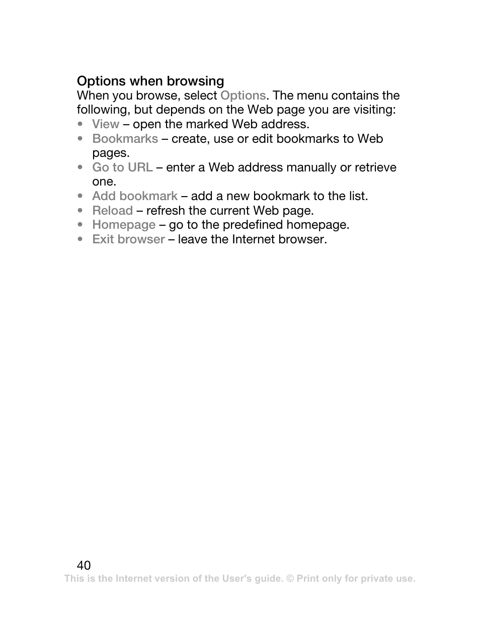 Sony Ericsson K220 User Manual | Page 40 / 79