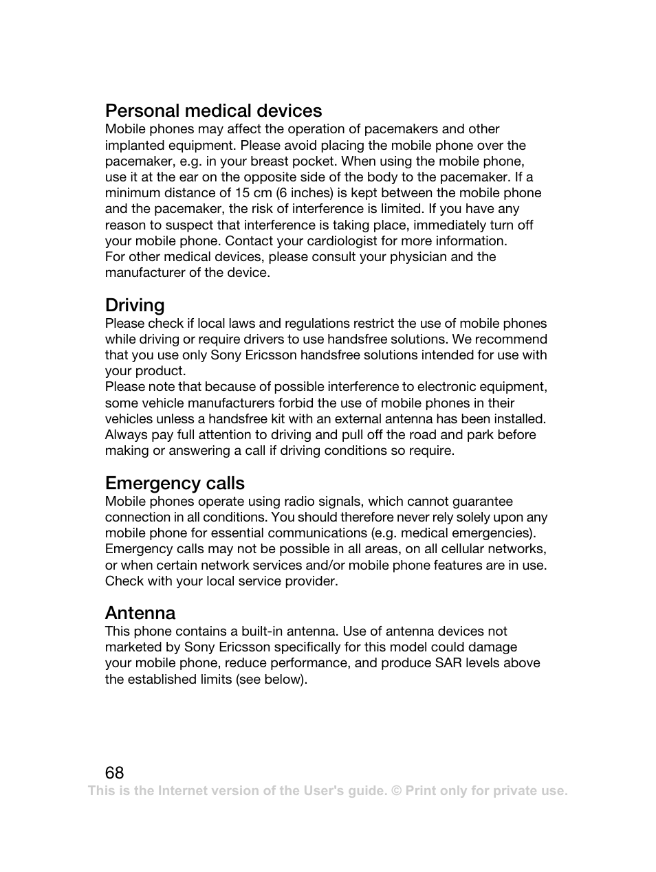 Sony Ericsson K220 User Manual | Page 68 / 79