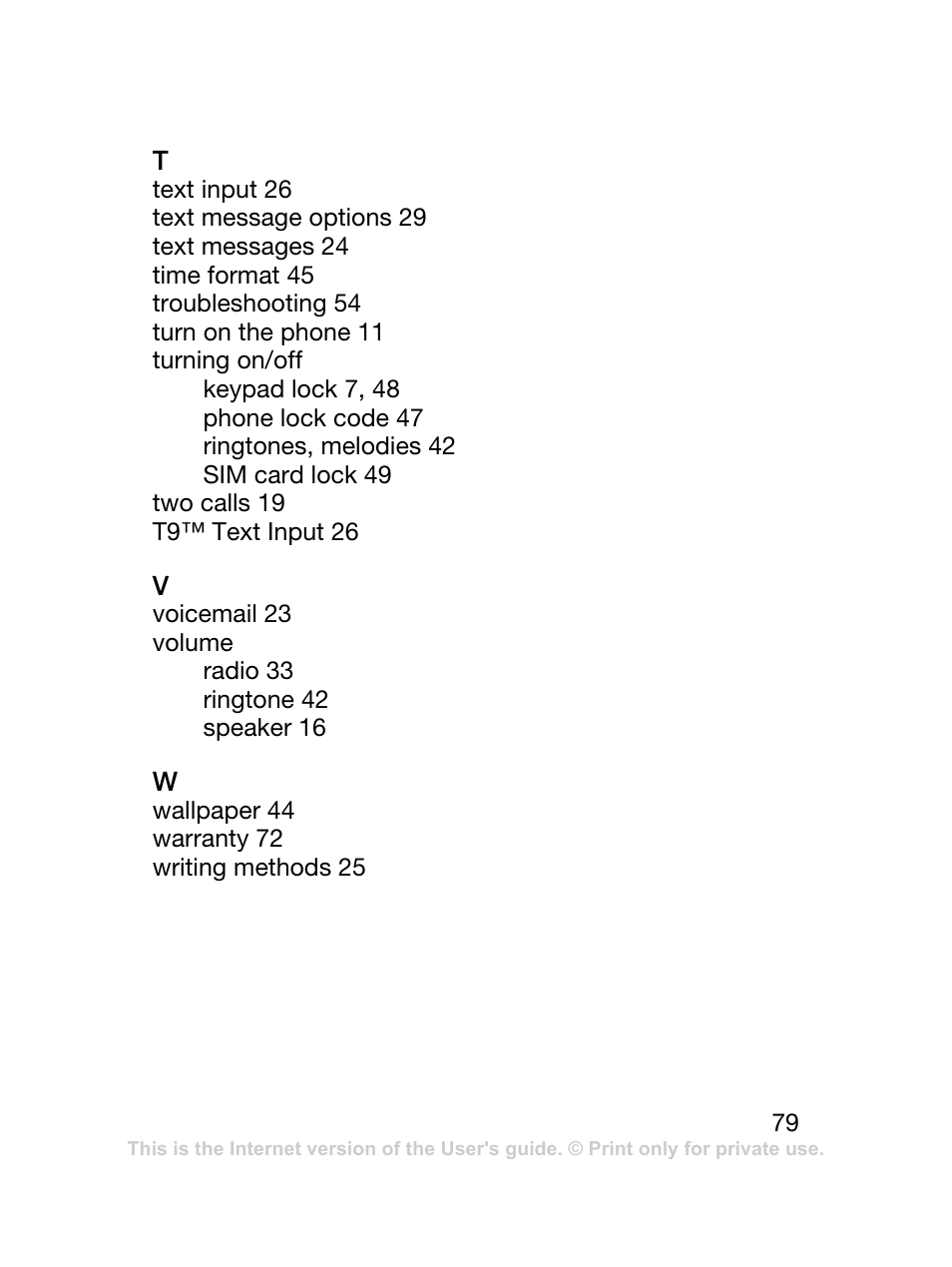 Sony Ericsson K220 User Manual | Page 79 / 79