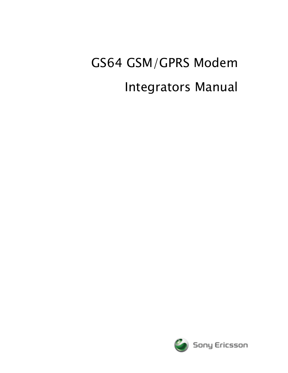 Sony Ericsson GS64 User Manual | 92 pages