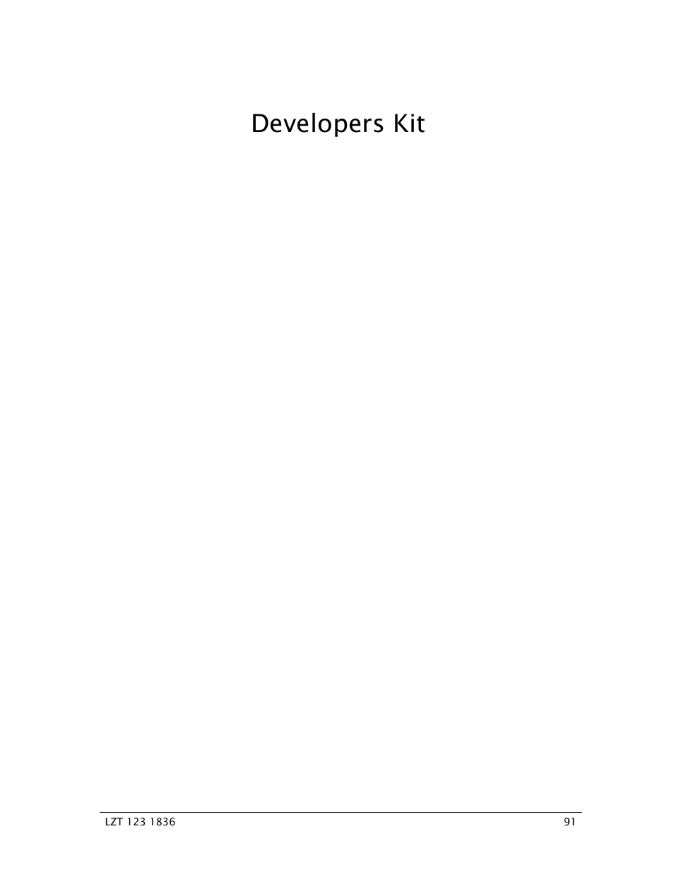 Developers kit | Sony Ericsson GS64 User Manual | Page 91 / 92