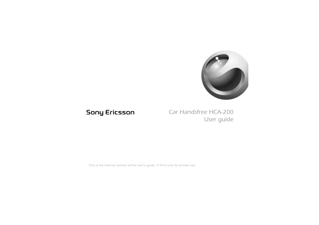Sony Ericsson HCA-200 User Manual | 124 pages