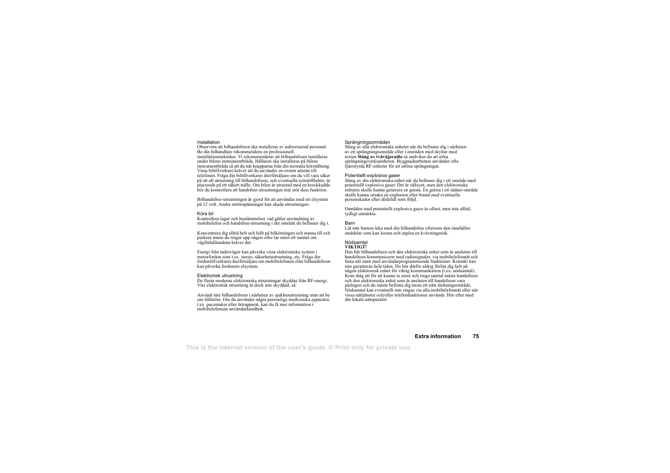Sony Ericsson HCA-200 User Manual | Page 77 / 124
