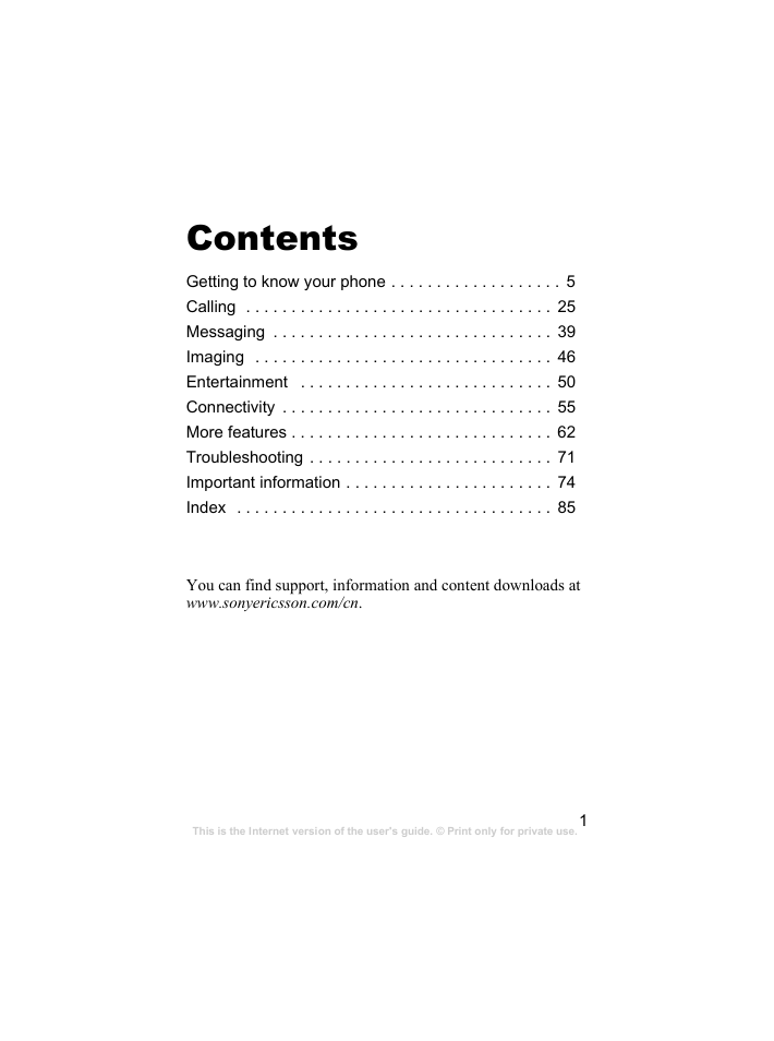 Sony Ericsson k310c User Manual | Page 2 / 90