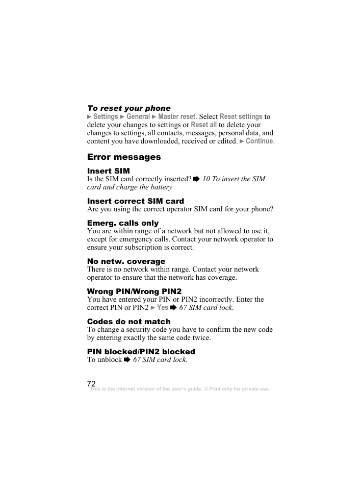 Sony Ericsson k310c User Manual | Page 73 / 90