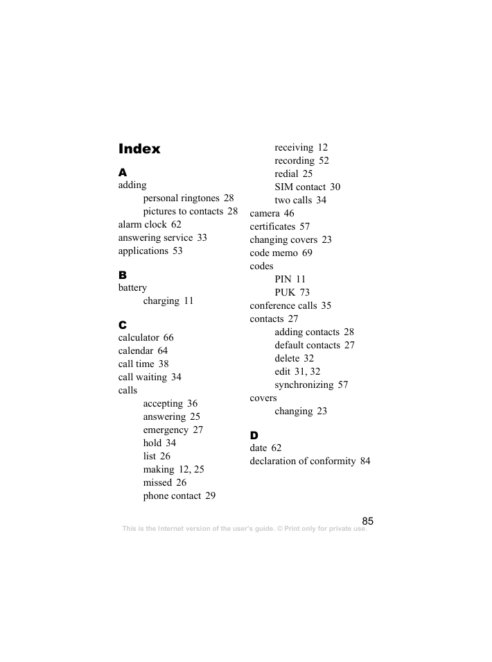 Sony Ericsson k310c User Manual | Page 86 / 90