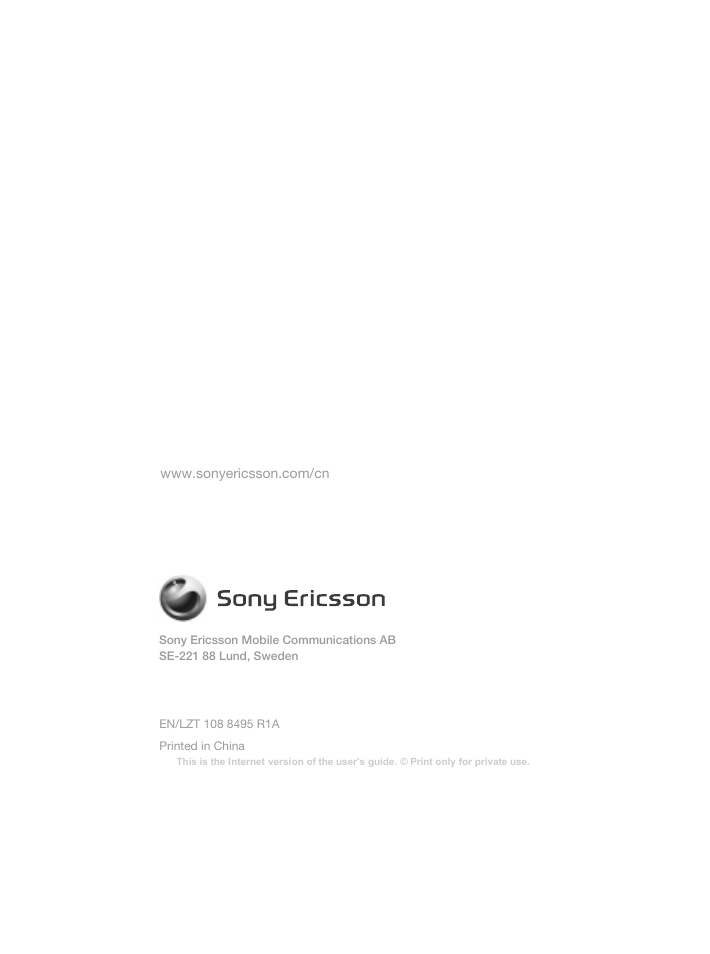 Sony Ericsson k310c User Manual | Page 90 / 90