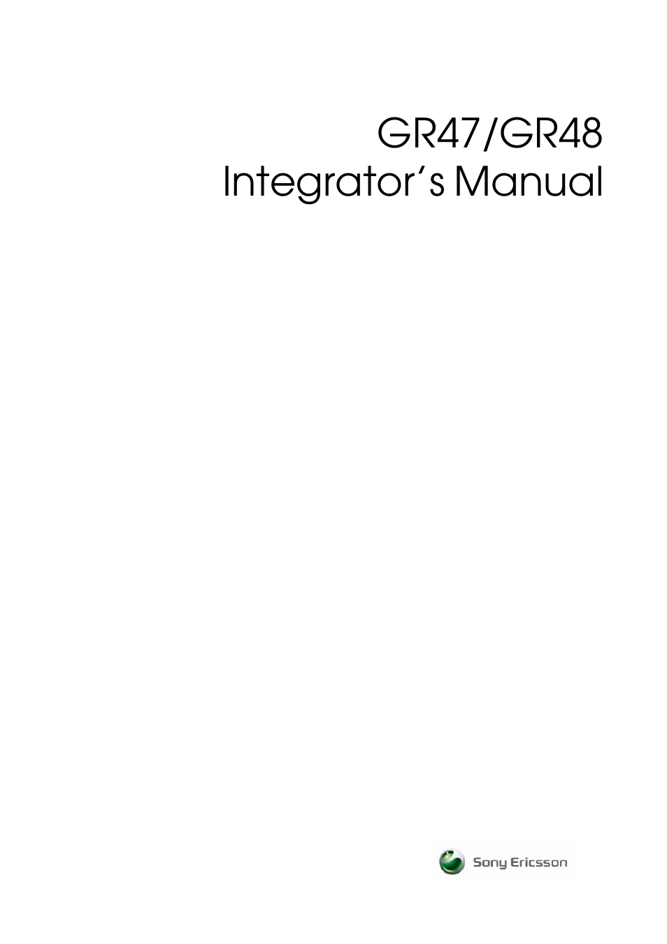 Sony Ericsson GR47/GR48 User Manual | 84 pages