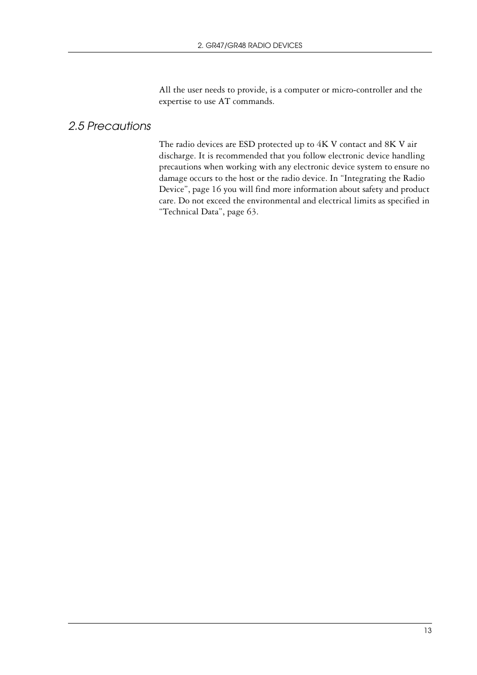 5 precautions, Precautions | Sony Ericsson GR47/GR48 User Manual | Page 13 / 84